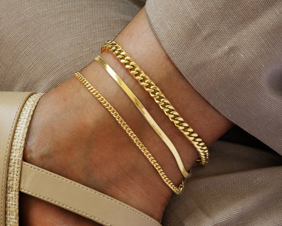 Gold -Silver chain  Anklets