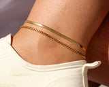 Bracelets de cheville chaîne or-argent