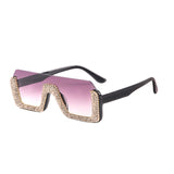 Diamond Rimless Squared  Sunglasses